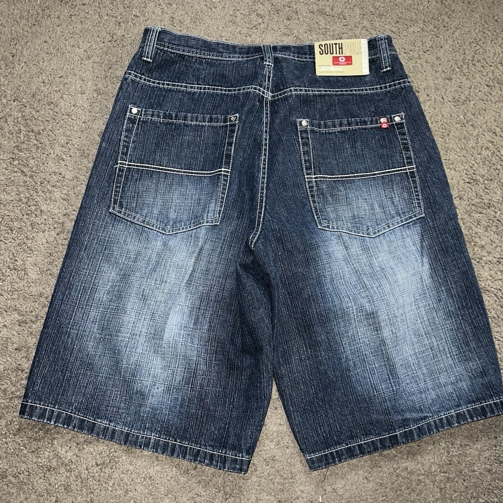 Vintage Southpole Shorts Mens 36 Blue Jort Red Tab Jean Baggy Skater Y2K Street
